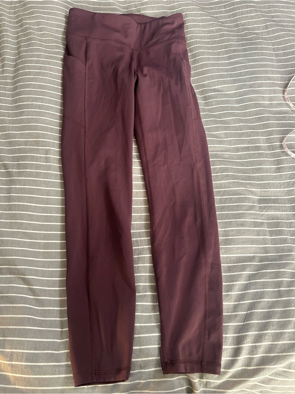 Shambala 7/8 Leggings in Deep Plum with side pockets